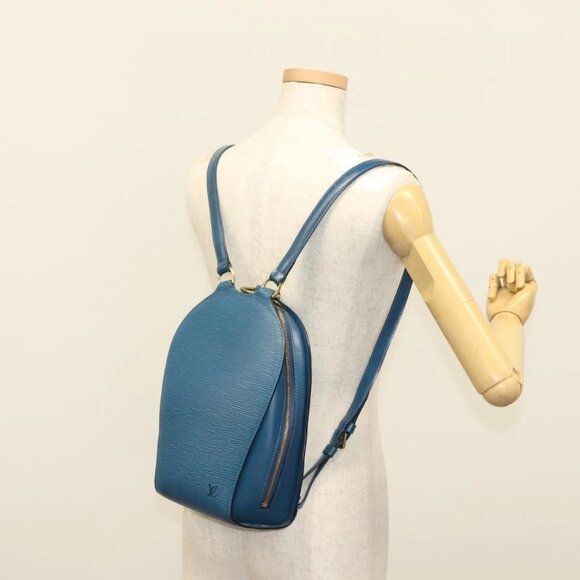 LOUIS VUITTON Epi Mabillon Backpack Blue - Picture 1 of 16